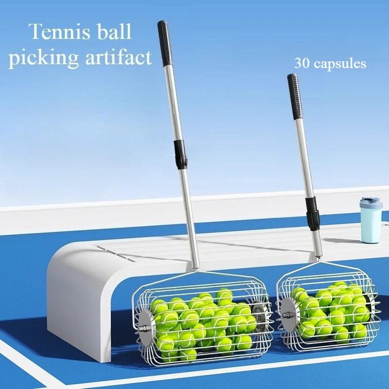 Improve The Efficiency of Ball Picking Convenient Hand Push Tennis Ball Picker with Large Capacity Convenient and Fast