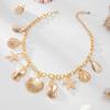 Vacation Style Layering Neck Chain Necklace with Marine Charm Shell Starfish Design Neckchain