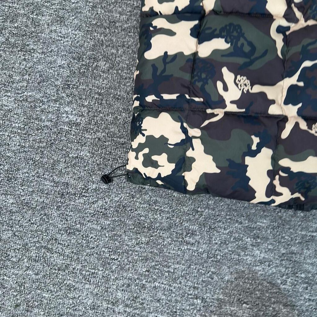 Autumn Reversible Camouflage Down Vest Jacket with Stand Collar