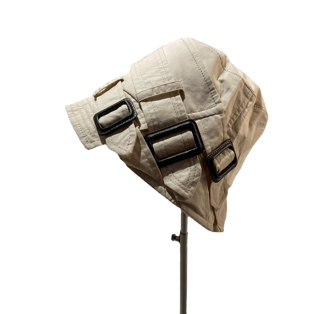 Japanese Designer Belt Buckle Personalized Bucket Hat Women'S Spring And Autumn Cotton Breathable Face Covering Casual Bucket Hat