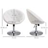 Armchair Living Room Lounge Chair Recliner with Steel Base Reading Chair Made of Faux Leather, Upholstered Chair for Bedroom White
