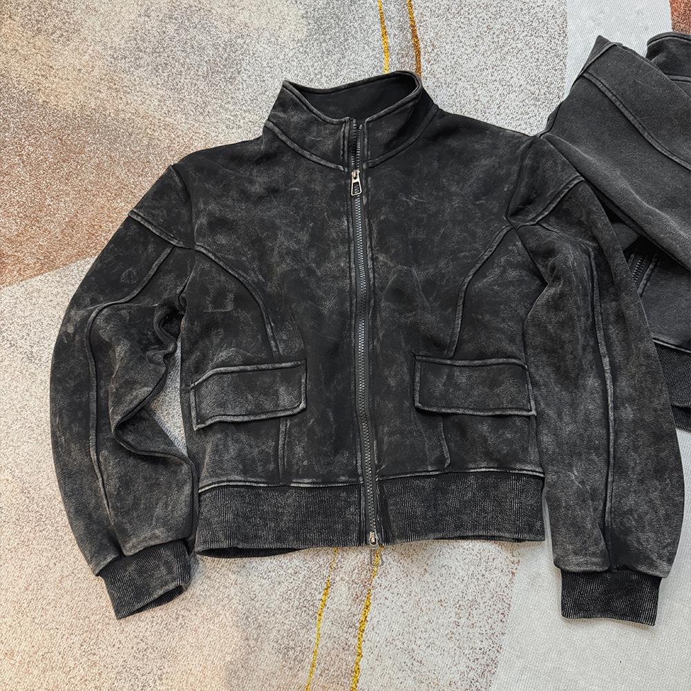 2024 Nová evropská a americká praná mikina s kapucí a zipem pro ženy