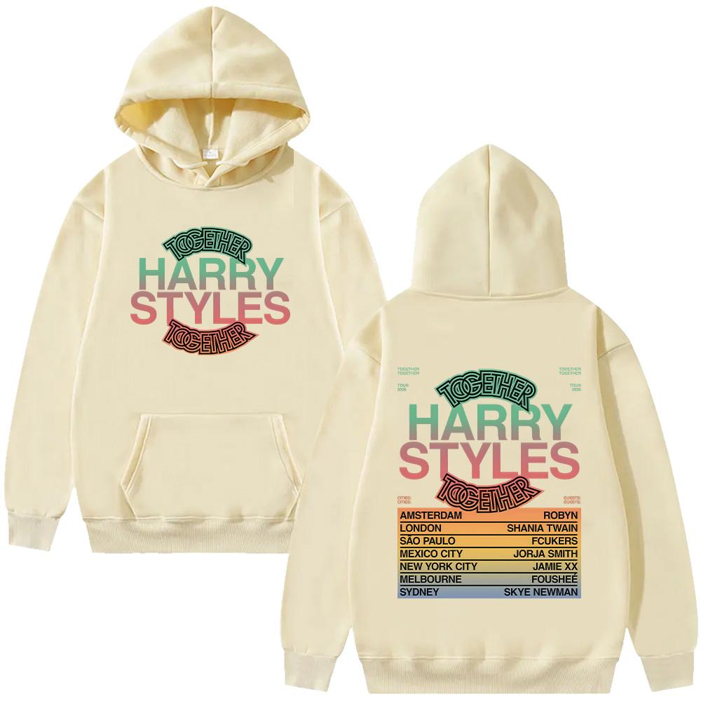 

HarryStyle Together Tour 2026 Hoodies Long Sleeve Hooded Sweatshirts Trendy Women Men Clothing Casual Pullovers High Street S хакі