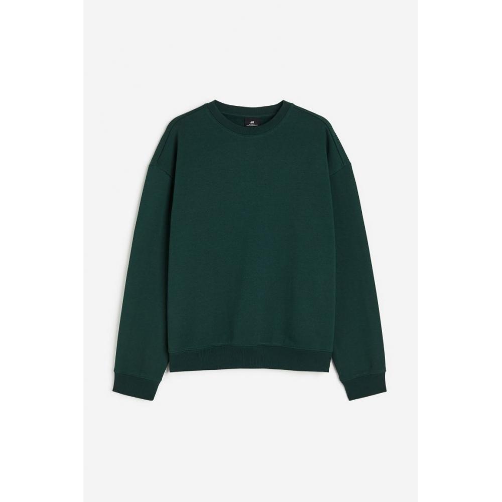 H M Loose Fit sweatsHirt Dark Green