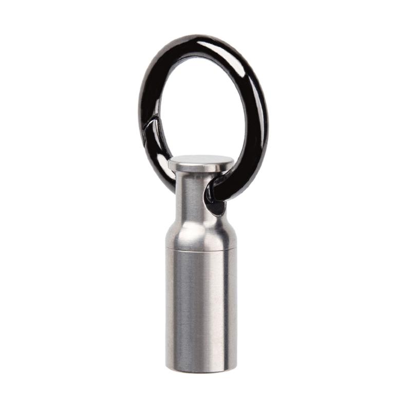 Portable Waterproof Single Chamber Unique Keychain Pill-Holder Container Stainless Steel Pill-Box Pill-Case for Outdoor 1