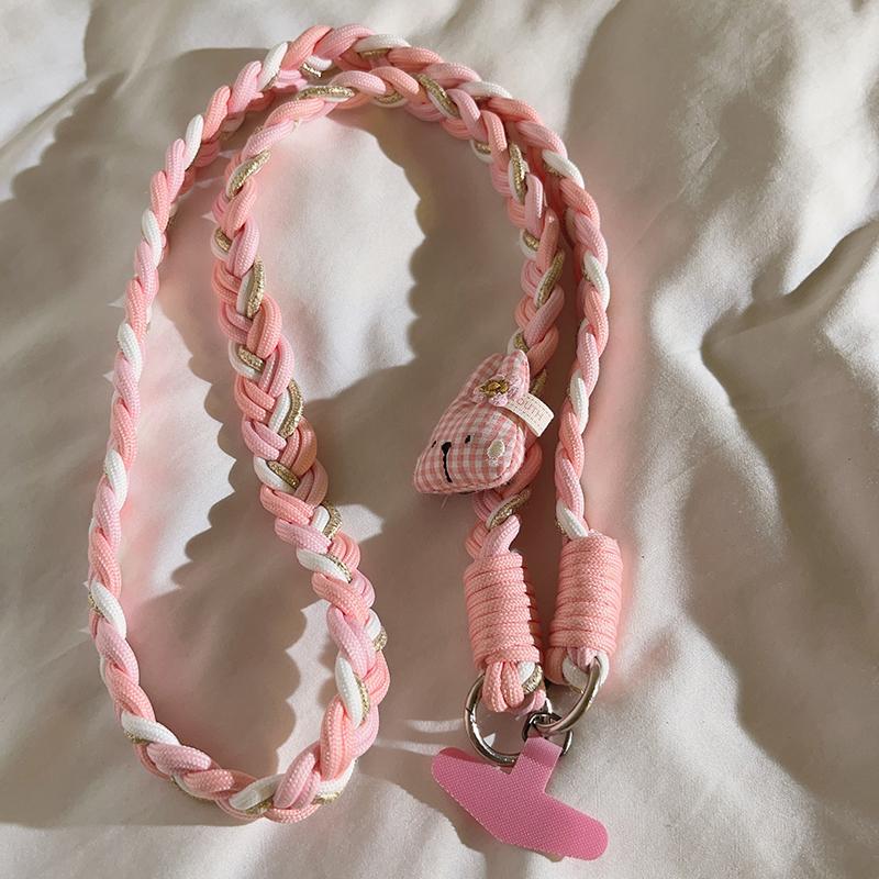 

Милая Мультяшная Брошь-Кролик DIY - Нейлоновый Длинный Crossbody Ремень, Помещается Чехол для Телефона/CCD, Шейный Шнурок и Шарм