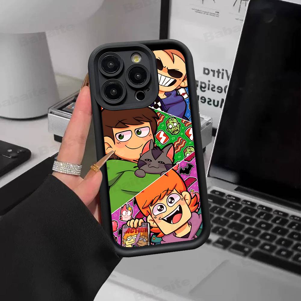 

Cartoon Cute E-Eddsworlds Silicone Soft Phone Case For IPhone 17 16 14 13 12 11 15 Pro Max Plus Air Cover iPhone 13 pro