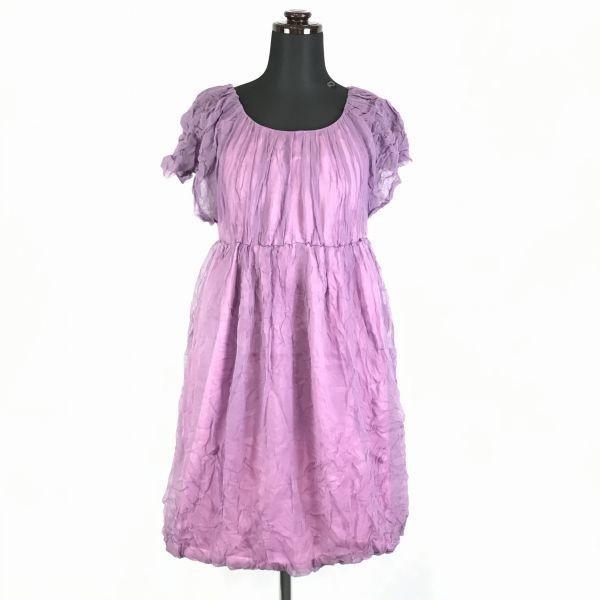 Japan Another Edition Croix Sheer Cupro Short Sleeve Dress S Pink(USED)