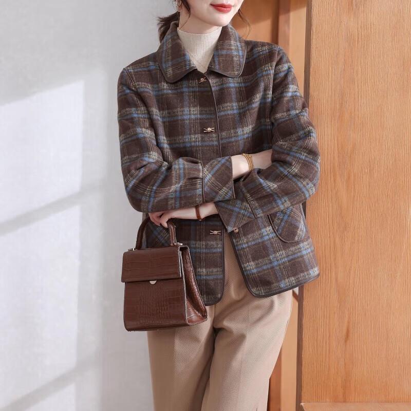 

Women s Plus Size Plaid Cardigan Coat 5XL