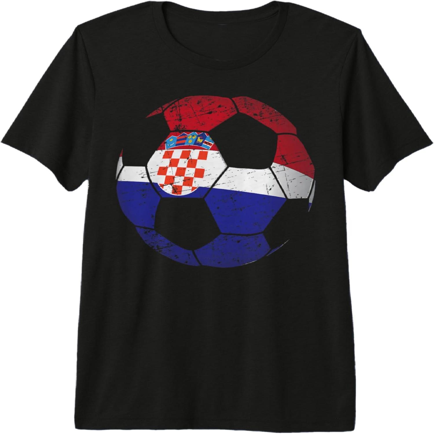 Хорватия Мяч Флаг - Хорватский Футбол Футбол Премиум Трехкомпонентная Футболка S разноцветный