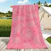 2D Flat 1pc Pink Cat and Paw Print Beach Towel | Soft, Skin-Friendly,Non-Shedding, Easy to Clean, Durable, Resistant to Pilling
