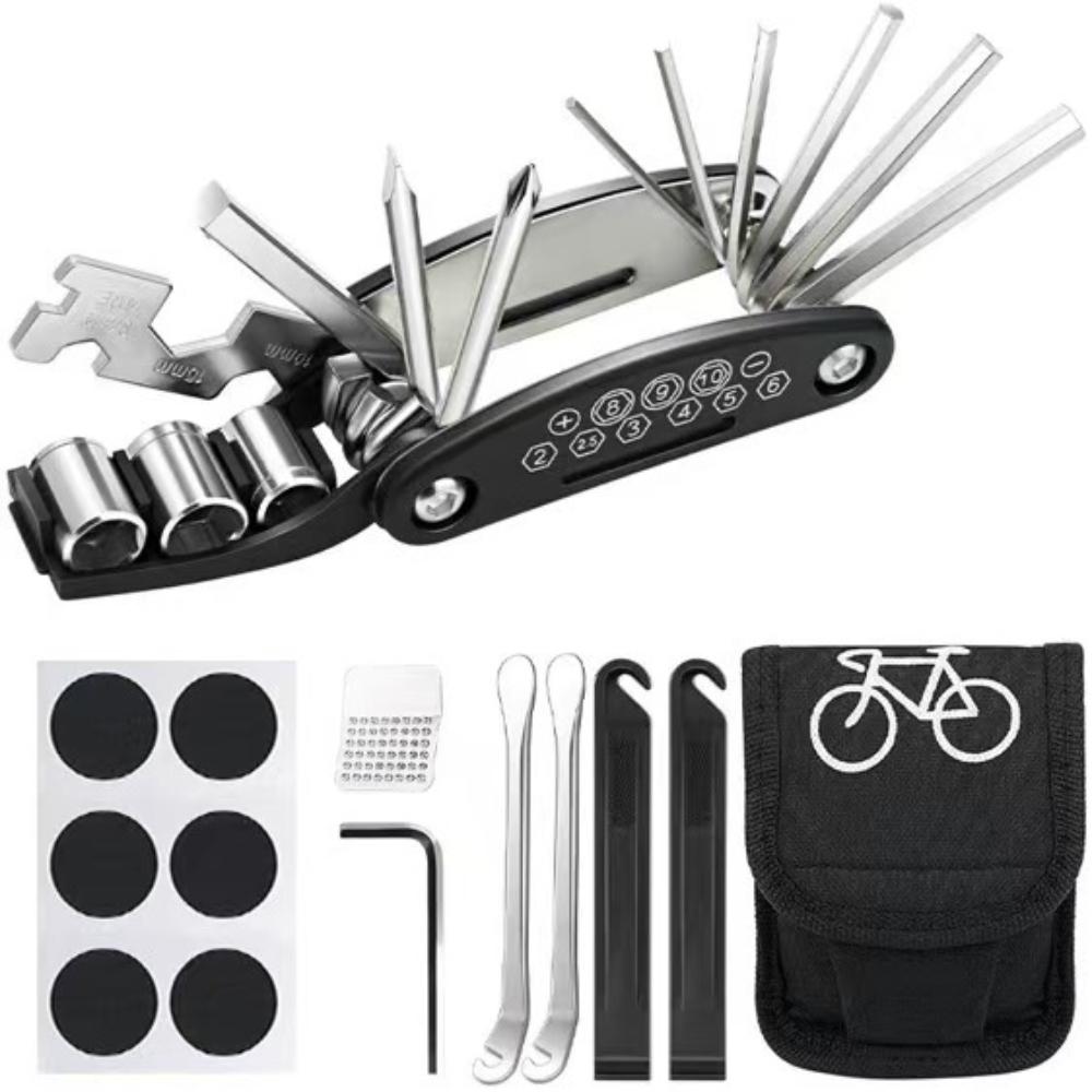 Bicycle Multitool Folding Portable Tool Hex Wrench Set with 16 Different Tools in One Unit Repair Tools Kit Bike Accessories