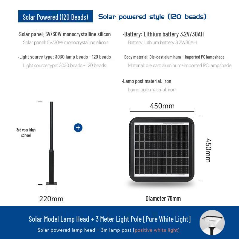 High Brightness Solar Courtyard Lights: Outdoor Garden & Villa Aluminum Landscape Lighting