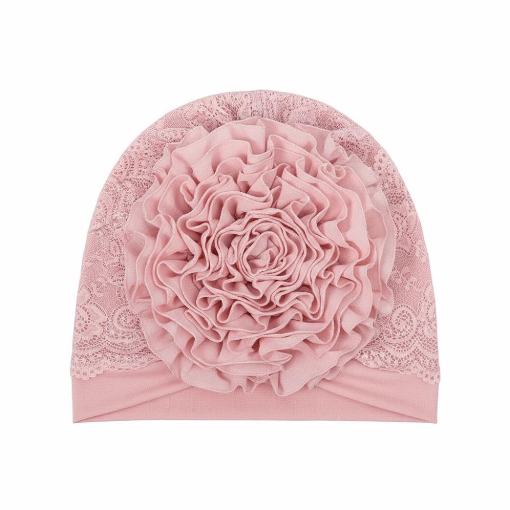 Elegant Headscarf Hat Lace Edge Women's Hijabs Flower Design Pullover Hat  Women Headwear