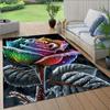 Flannel Printed Rainbow Rose Rug 3D Floral Design Soft Fleece Outdoor Mat Garden Decor Vibrant Art Nature Theme Rugs