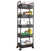 Mobile Multi-Layer Storage Rack: Ornament Shelf for Bathroom, Kitchen, Bedroom - Floor-Standing, Small Cart Design.
