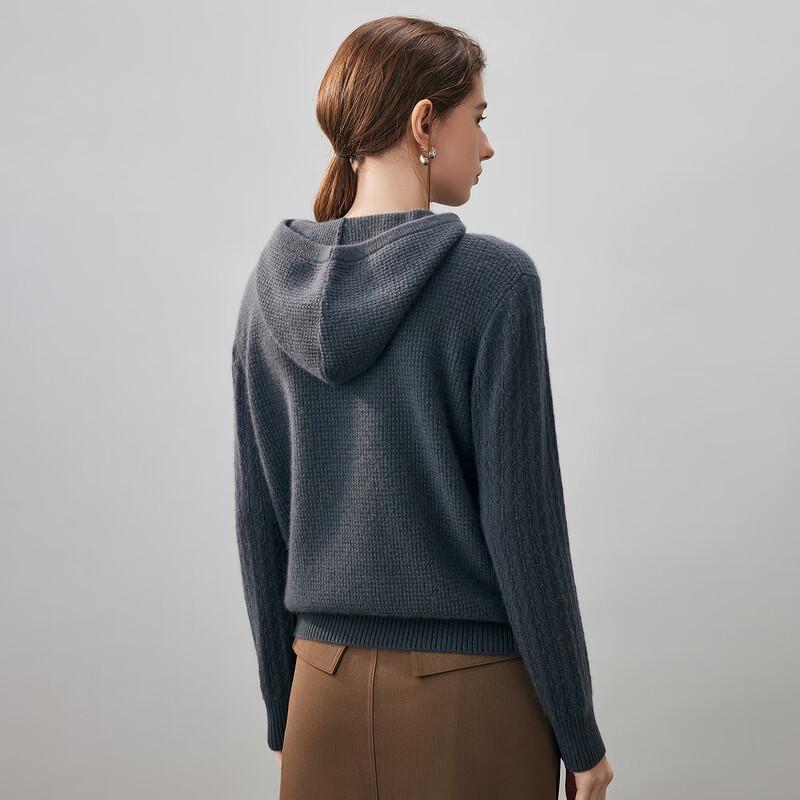 Comon Boca Women's Hooded 100% Cashmere Sweater