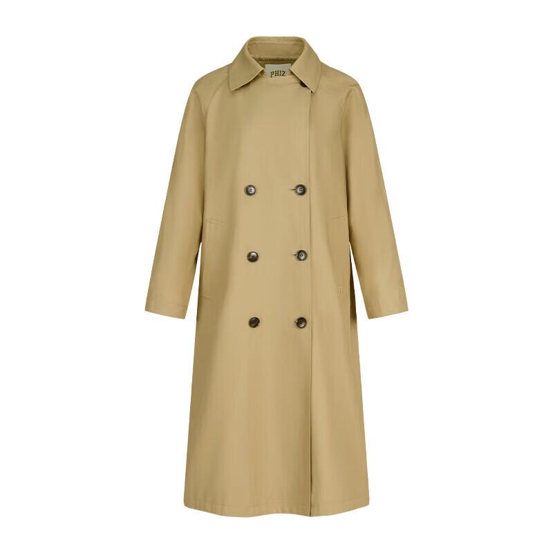 HA.ZZYS Women's 2025 Spring PHIZ Double-Breasted Trench Coat