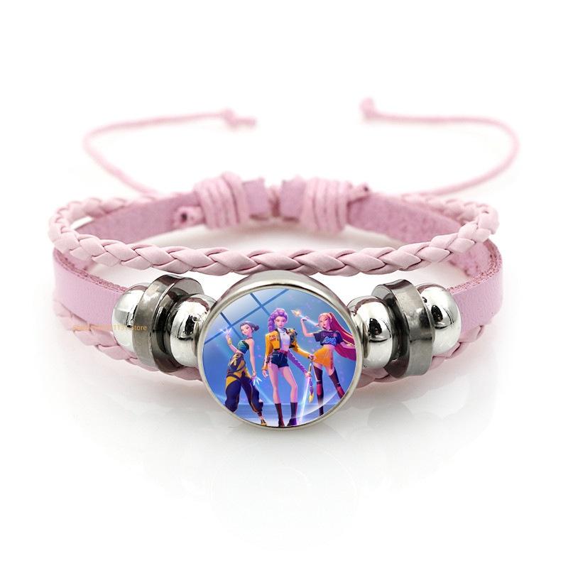 Anime Hand Bracelet Braided Leather Adjustable Wristband Cute Cosplay Accessories Birthday Gift for Kids Girls Fans 3 colors