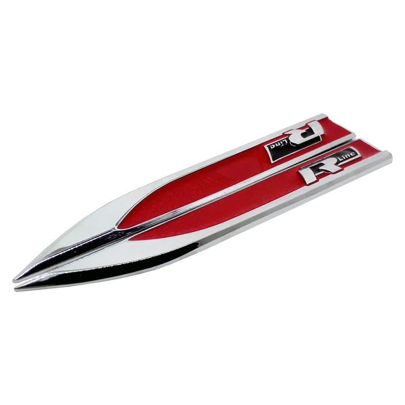 HAT1 2Pcs for Volkswagen VW GTI GTD R Line Golf 5 6 7 MK3 MK4 MK5 MK6 MK7 MK8 Metal Car Sticker Side Emblem Fender Bumper Strip Badge