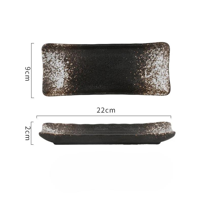 

Японская кухня Полосатая тарелка для суши, Ресторанная керамика, Длинное блюдо Десертная тарелка, Бытовая посуда