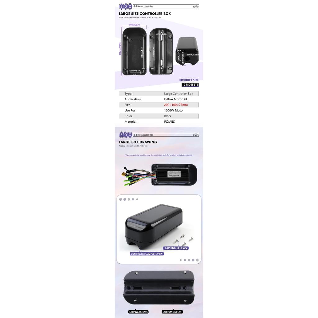 EBike Controller Box Electric Bicycle Controller Case Small/Big/Large/Extra Large Four Size for Electric Bike Conversion Kit