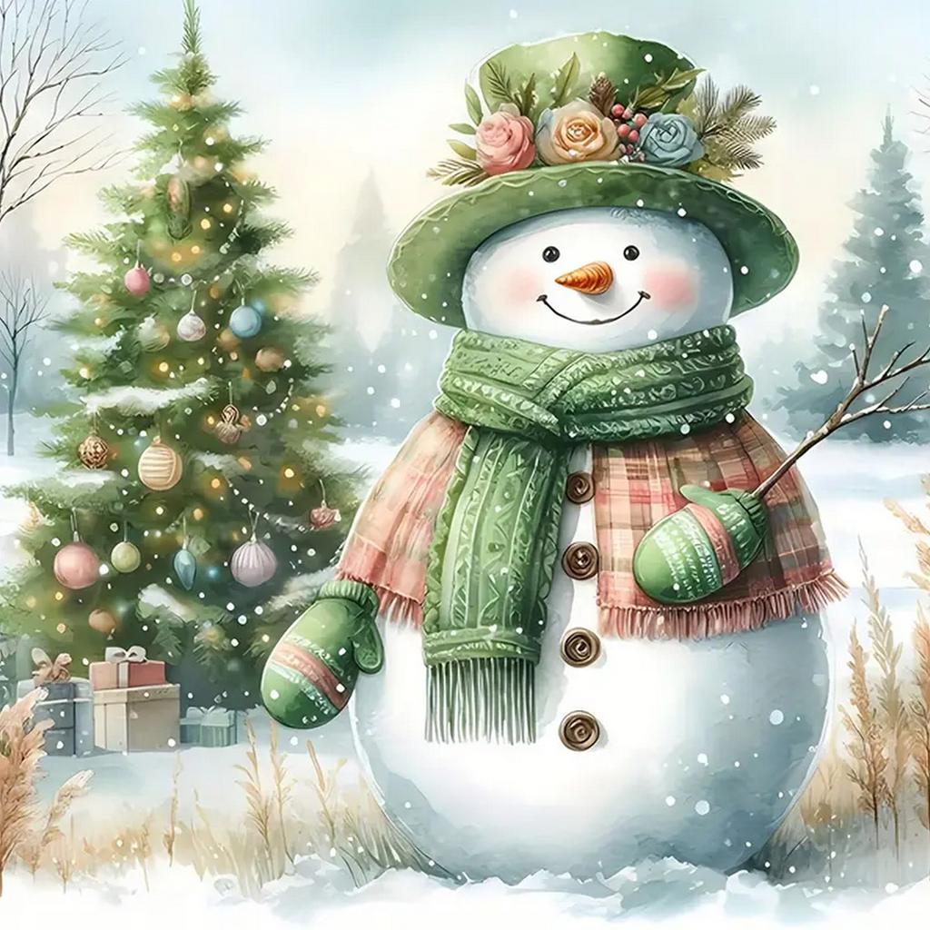 DIY Full Round Diamond Painting Cross Stitch Merry Christmas Santa Claus Snowman Home Decoration Arts Diamond Painting 5d Diamond Art Painting