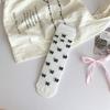 Female Spring and Summer Thin Style Bow Lace Polka Dot Preppy Style All Build Mesh Tube Stack Socks