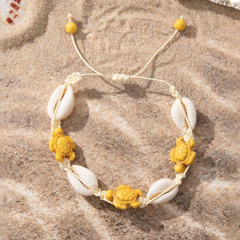 Simple Adjustable Woven Rope Handmade Bracelets for Women Men Boho Shell Conch Starfish Charm Bracelet Summer Beach Jewelry Gift