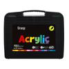 60-Color Soft Tip Liquid Ink Acrylic Marker Set for Primary School Art