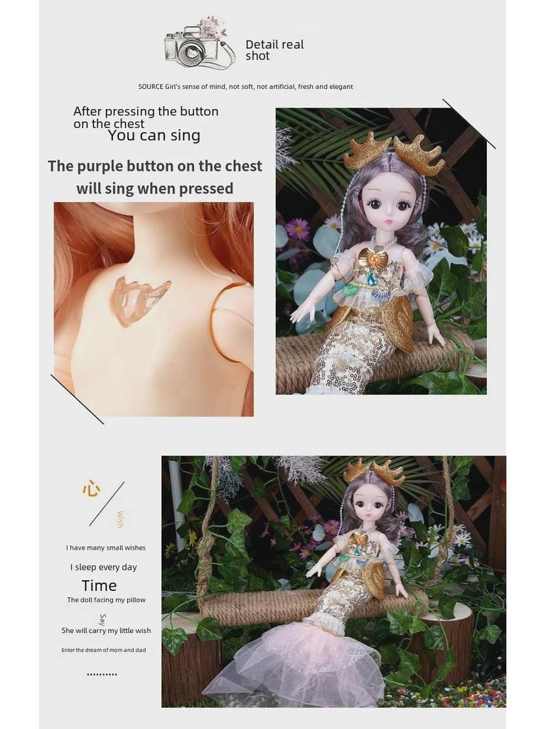 Doll Girl Singing Mermaid Princess - Kids' Birthday Gift