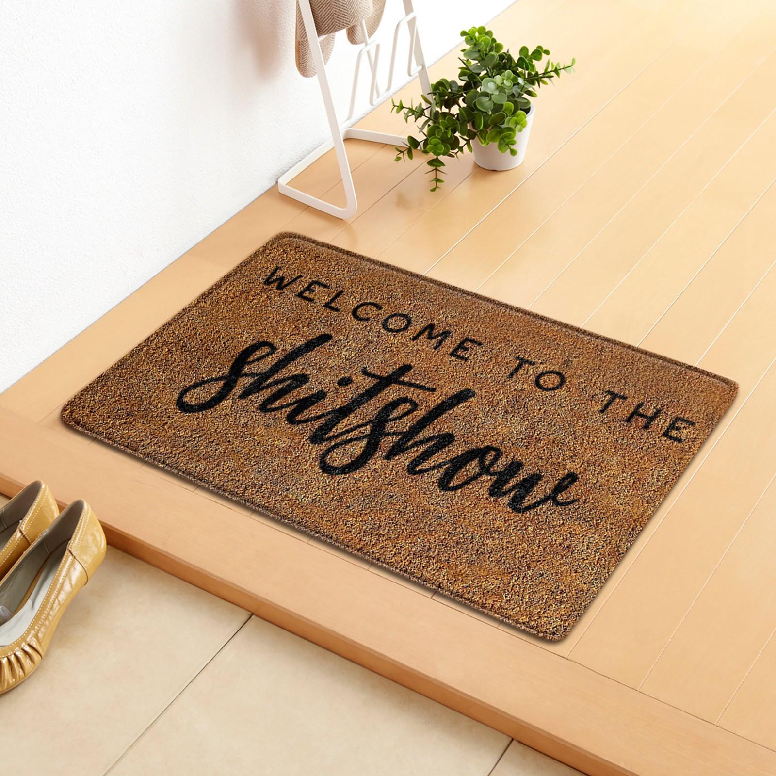 

Rectangular Doormat 45x75cm with Lettering Print Non-Slip Backing Durable Coir Fiber Indoor Outdoor Floor Mat Entrance Rug One Size