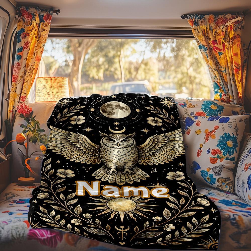 Owl And Moon Rv Blanket Comfortable Soft Lightweight Allseason Multipurpose Blanket For Travel Camping Picnics Sofa Rv Bed Living Room Gift For