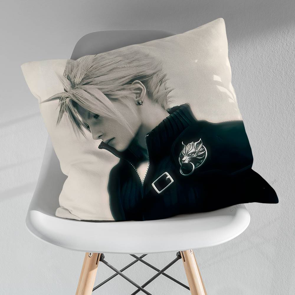 FFinal FFantasy Cloud Strife FFF7 Pillowcase for Sofa Room Office Decor Printing  Merchandise AllMatch Cushion Cover