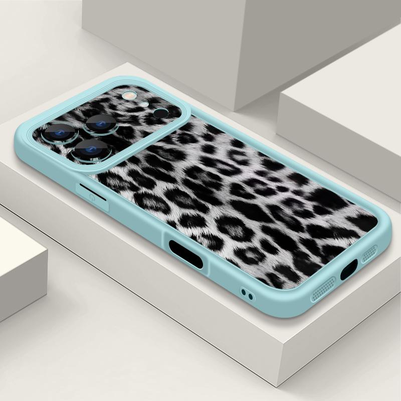 Snow Leopard Print Soft TPU Phone Case For iPhone Air 16e 17 16 15 14 Pro Max 13 12 Pro 15 16 14 Plus Shockproof Silicone Cover