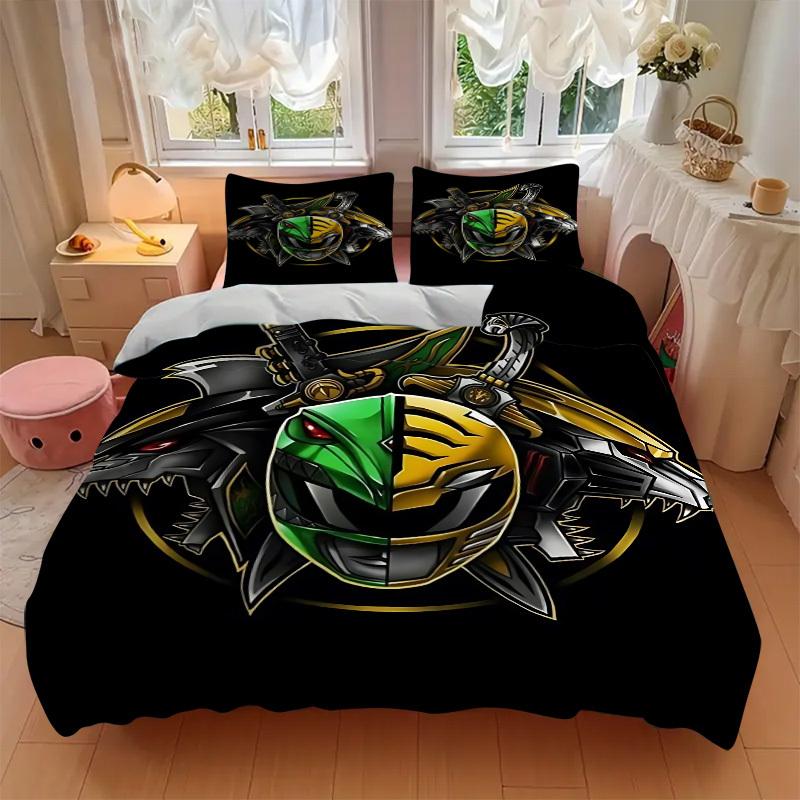 3pcs Power Rangers Comforter Set - Four Seasons Home High,Machine Washable Bedspread with Pillowcases (No Filling) yy250909066
