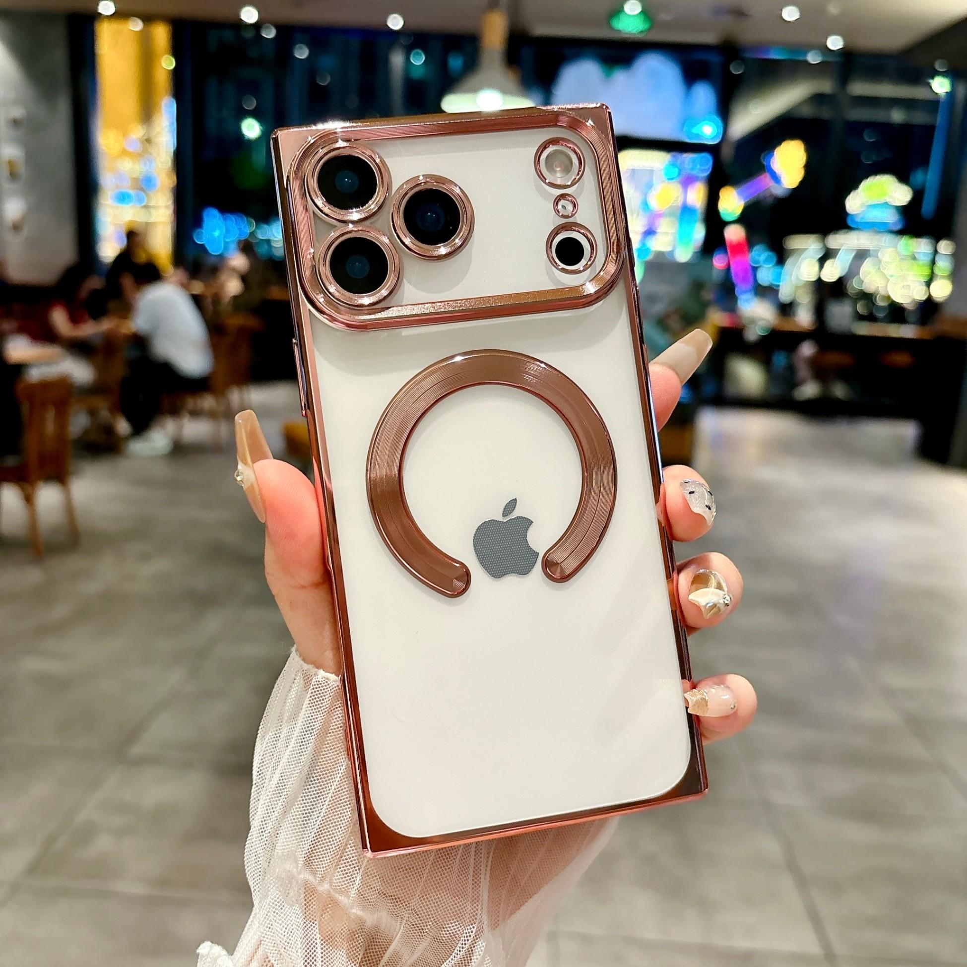 

Square Transparent Magnetic Plating for iPhone11 13 15 16 Pro Max Fashion Phone Case 14plus Popular Mobile Phone Case, The New 17air Trend Protective iPhone 11