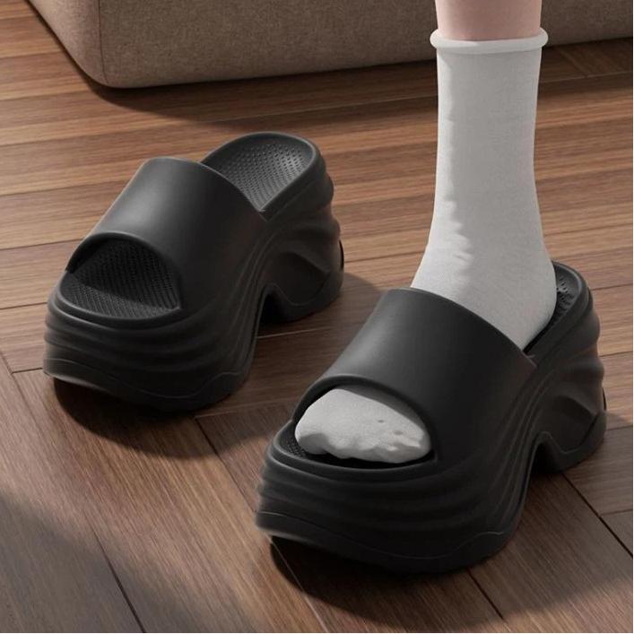 Height Increasing Slippers For Women, Thick Soled Non Slip Sandals For External Wear 35