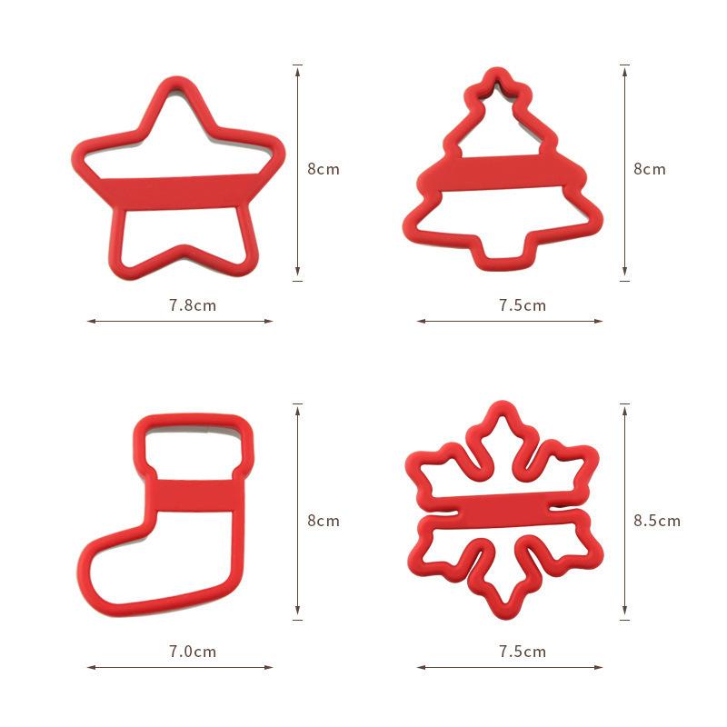 Christmas Cookie Mold Cookie Cutter Silicone Mold Christmas Tree Snowflake shape Cutter Cake Baking Cookies Tool Set Accessories