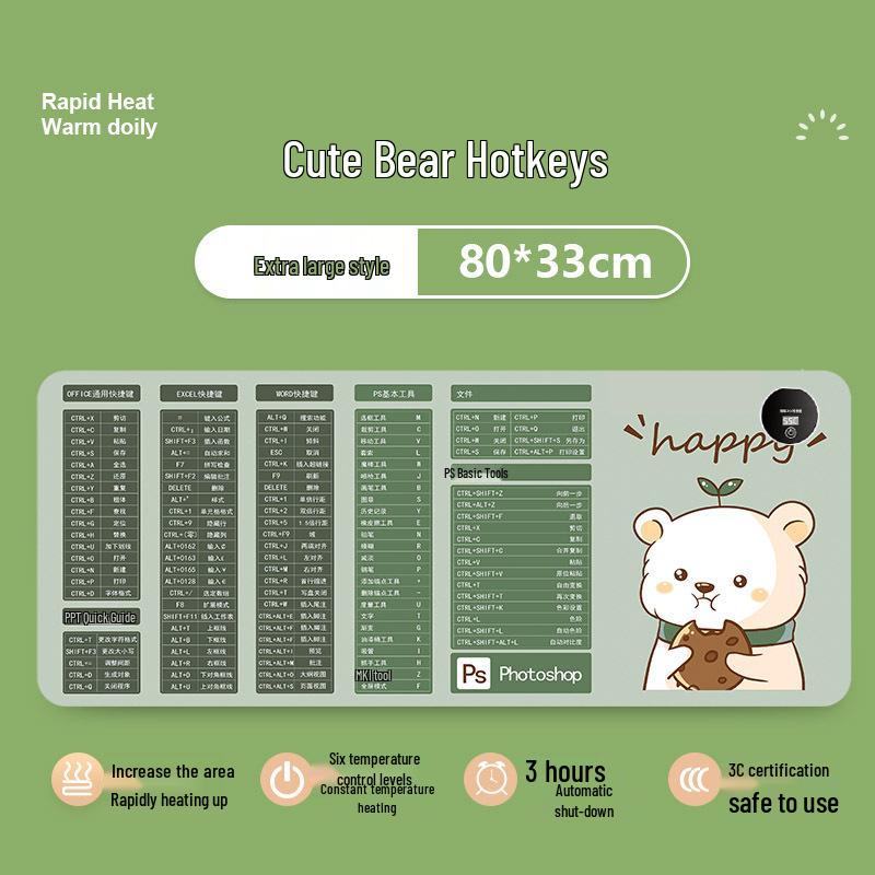 Large Cartoon Heated Mouse Pad & Desk Hand Warmer