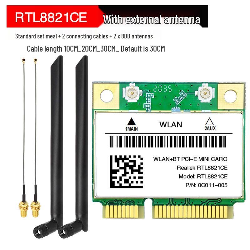 RTL8852BE Dual-Band AX1800 WiFi 6 Network Card with Bluetooth 5.2 (MINI PCIe)