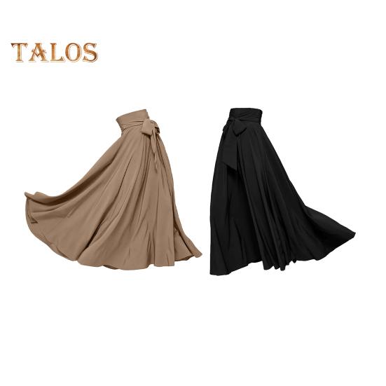 Fusta Maxi pentru femei, cu șireturi, talie înaltă, linie A, leagăn mare, culoare uni, bandă lată, plisată, lungime la gleznă, OL pentru navetă, fustă lejeră primăvară vară