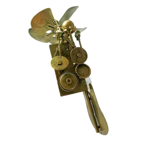 Handmade Metal Drummer Windmill Percussionist Figurine Statue Wind-Powered Kinetic Drummer Sculpture Wind