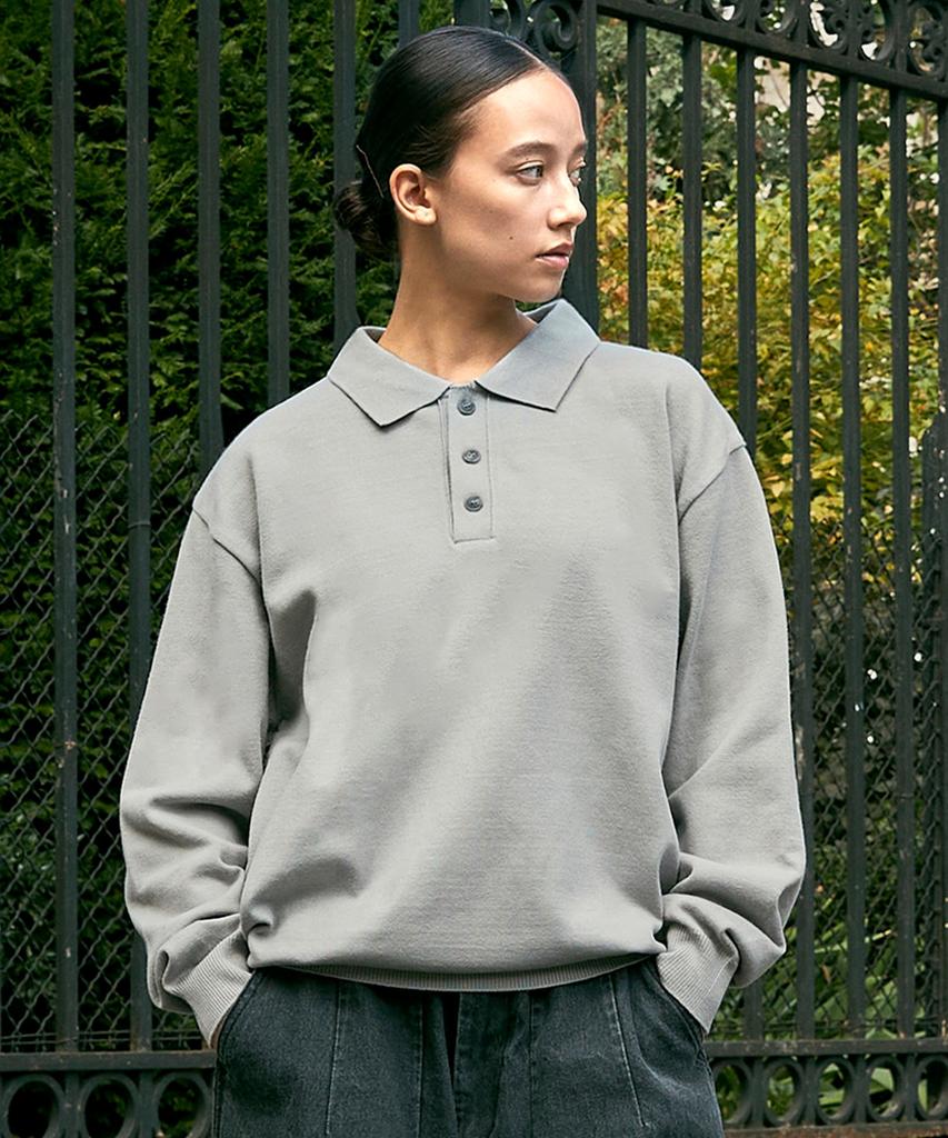 MINIMALPROJECT Half Button Collar Knit Mnt105 / 2 Colors
