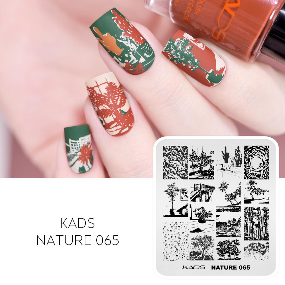 kads Nature 065 Nagel-Stempelplatte, Strandszene, Bild, Nagelvorlage für Nagelstudio-Design