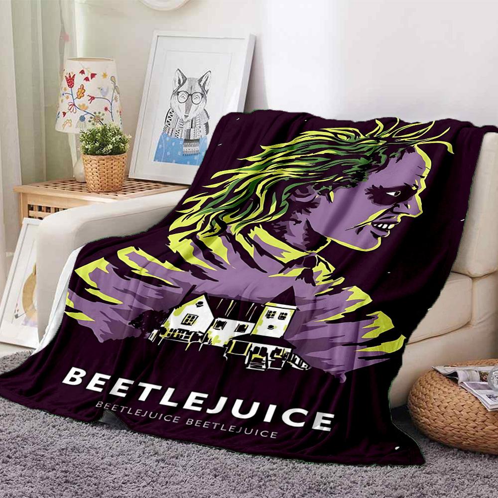 1pc BEETLEJUICE Blanket Lightweight Flannel Throw For Sofa, Bed, Travel, Camping, Livingroom, Office, Couch, Chair, And Bed