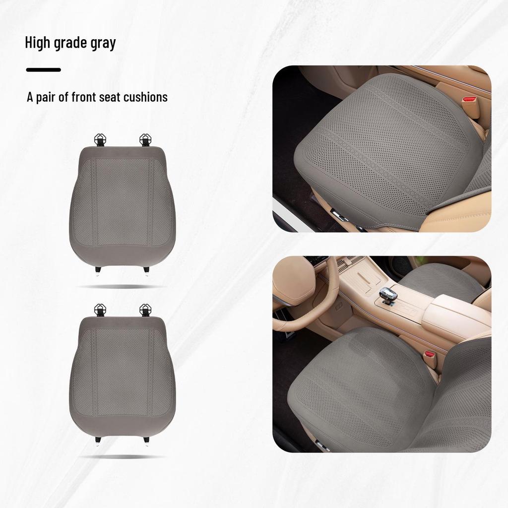 Denza Four Seasons Breathable Car Seat Cushion - Comfortable, Thin Plush, Single-Piece Cover