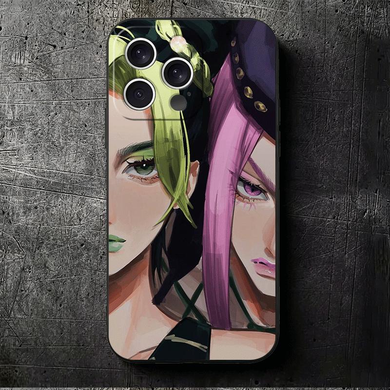 JoJo Adventure Jolyne Cujoh Soft Phone Case for iPhone 16 16E 17 Air 15 Pro Max 14 Plus 13 Mini 11 12 7 Black Cover Back Shell