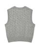 COVERNAT WOMAN Cable Knit Vest Heather Gray