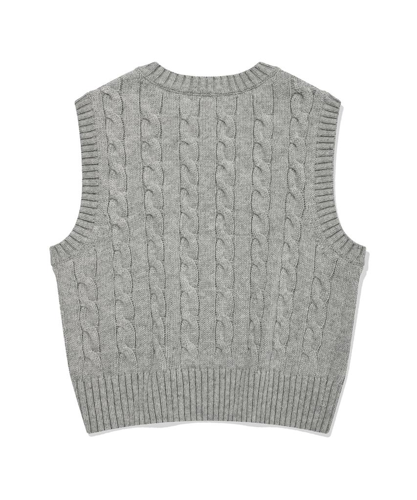 COVERNAT WOMAN Cable Knit Vest Heather Gray